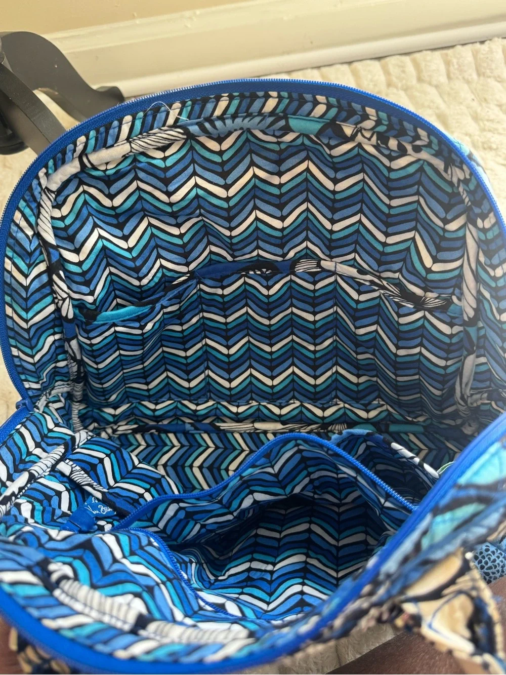 Vera Bradley Glenna Satchel Blue Bayou Quilted Cotton Handbag Retired Pattern
